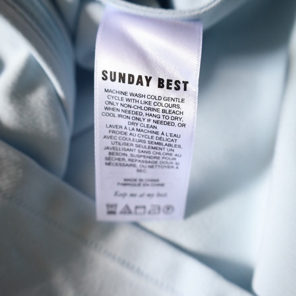 NWT Aritzia Sunday Best Alice Cropped Polo T-Shirt Fluid Blue Size 6 - Picture 11 of 13